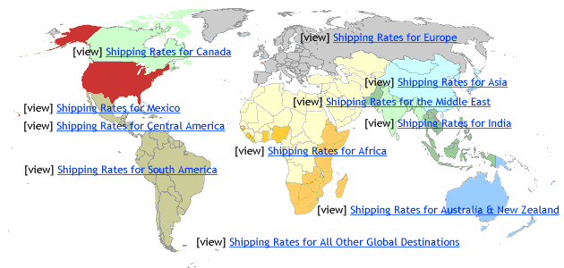 international shipping rates